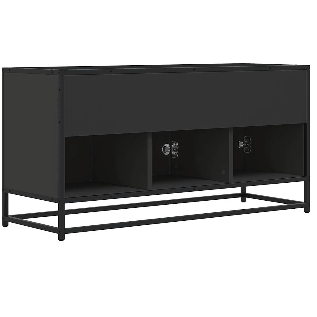 vidaXL TV-Schrank Schwarz 100x35x50 cm Holzwerkstoff und Metall - Image 6