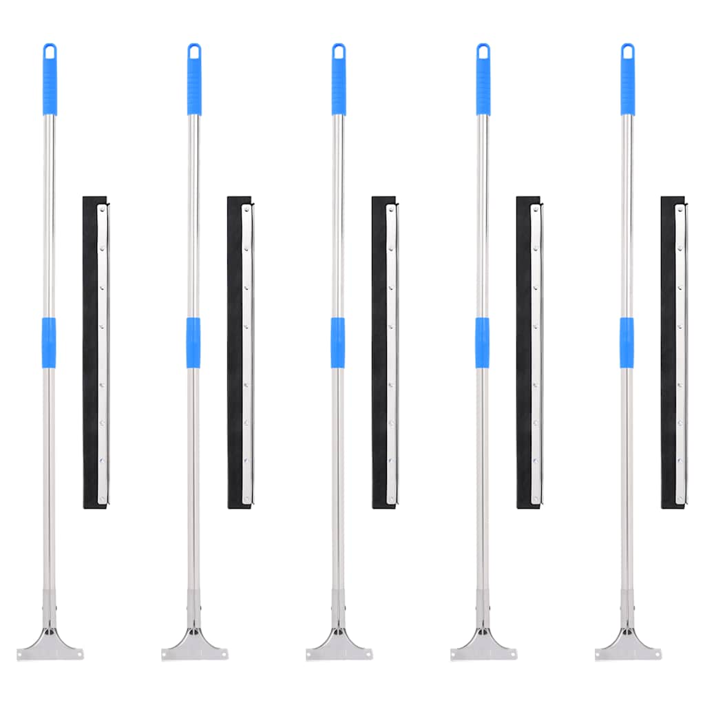 vidaXL Wasserschieber mit Stielen 5 Stk. 60,5x119,5 cm Stahl und Gummi