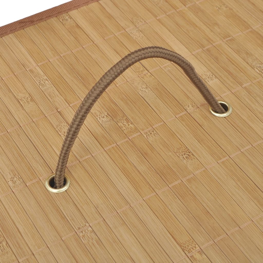 vidaXL Bambus-Wäschekorb Rechteckig Natur - Image 5