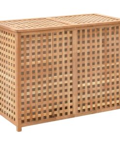 vidaXL Wäschekorb 87,5x46x67 cm Massivholz Walnussholz