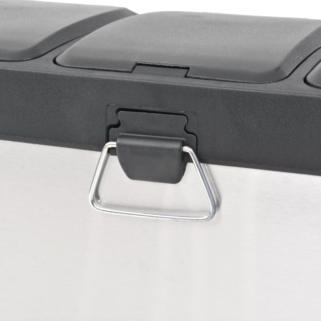 vidaXL Recycling Treteimer Edelstahl 24 L - Image 4