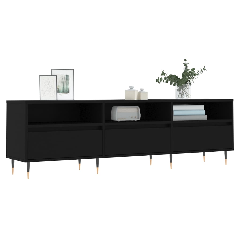 vidaXL TV-Schrank Schwarz 150x30x44,5 cm Holzwerkstoff - Image 3