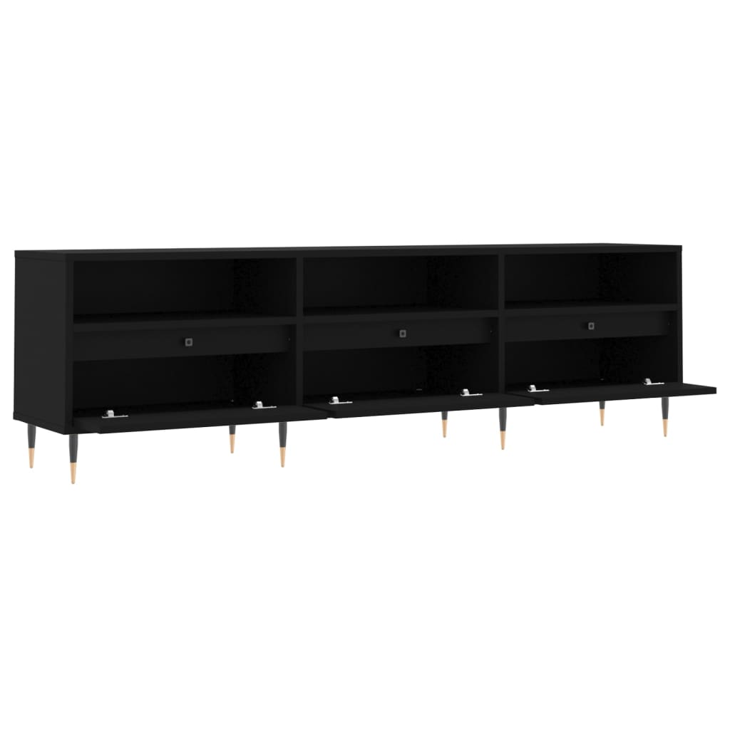vidaXL TV-Schrank Schwarz 150x30x44,5 cm Holzwerkstoff - Image 6