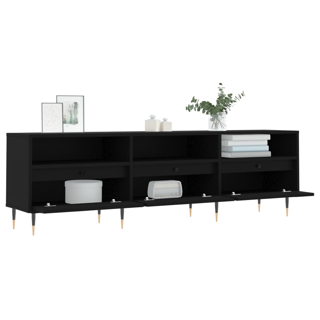 vidaXL TV-Schrank Schwarz 150x30x44,5 cm Holzwerkstoff - Image 4