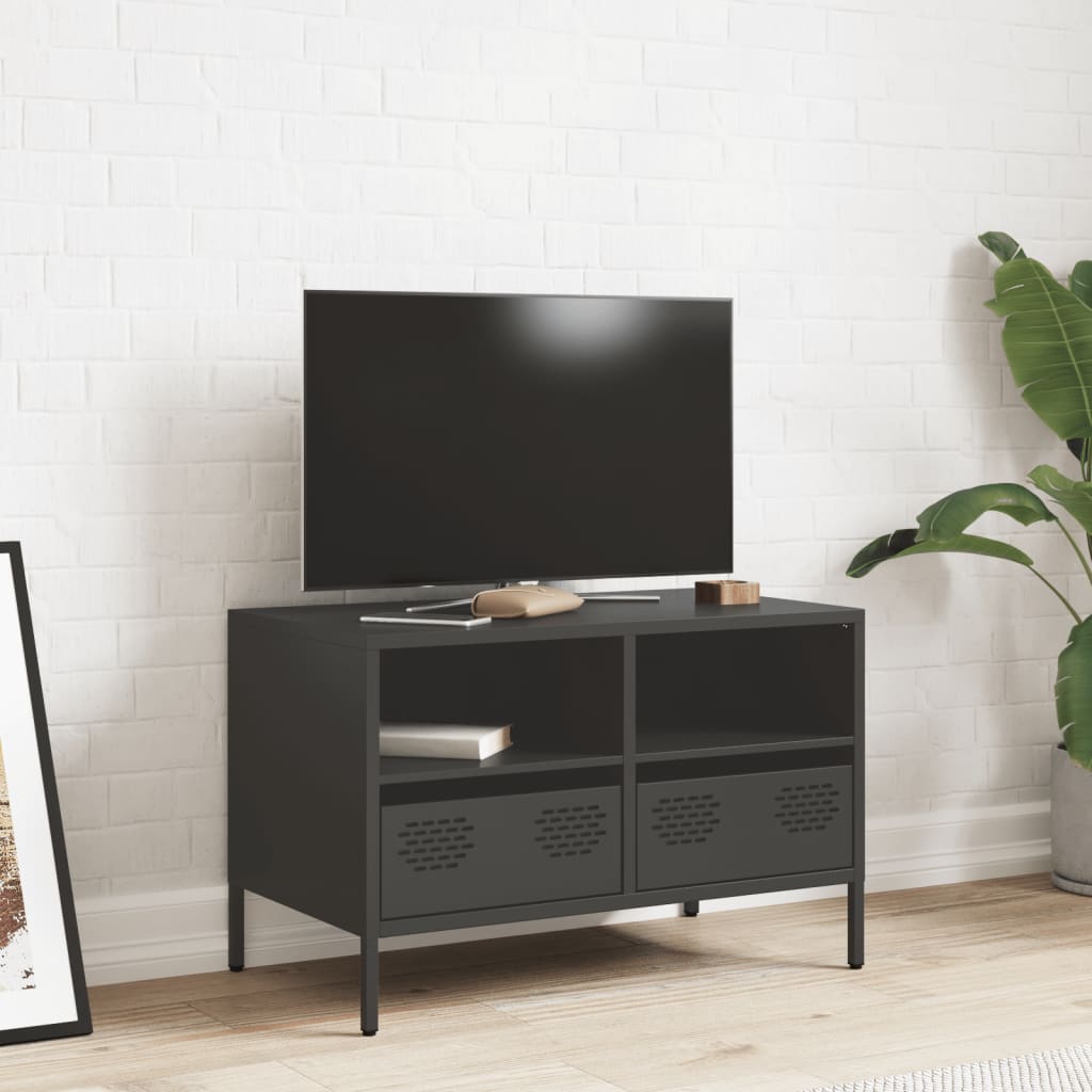 vidaXL TV-Schrank Schwarz 68x39x43,5 cm Kaltgewalzter Stahl - Image 3