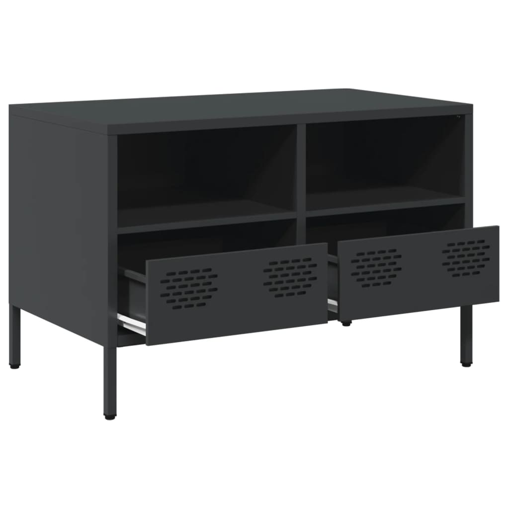 vidaXL TV-Schrank Schwarz 68x39x43,5 cm Kaltgewalzter Stahl - Image 4