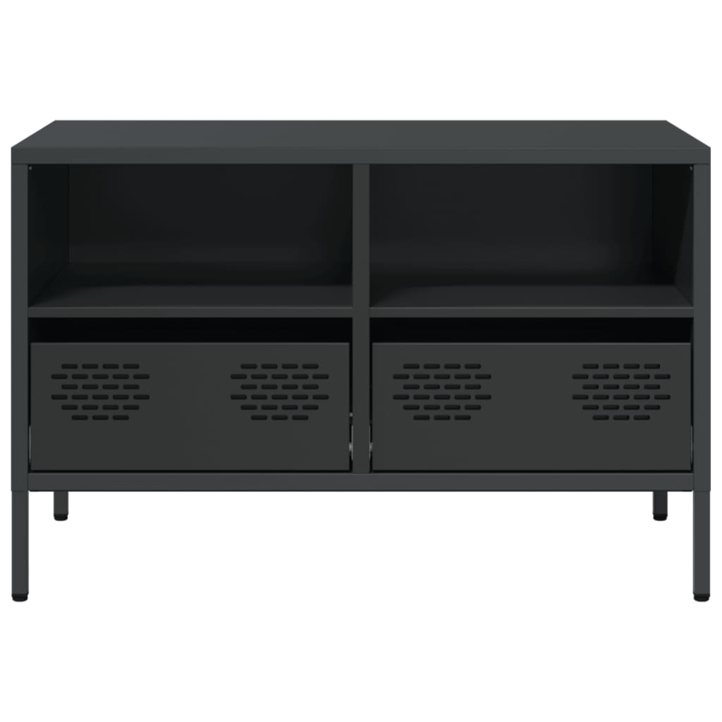 vidaXL TV-Schrank Schwarz 68x39x43,5 cm Kaltgewalzter Stahl - Image 5