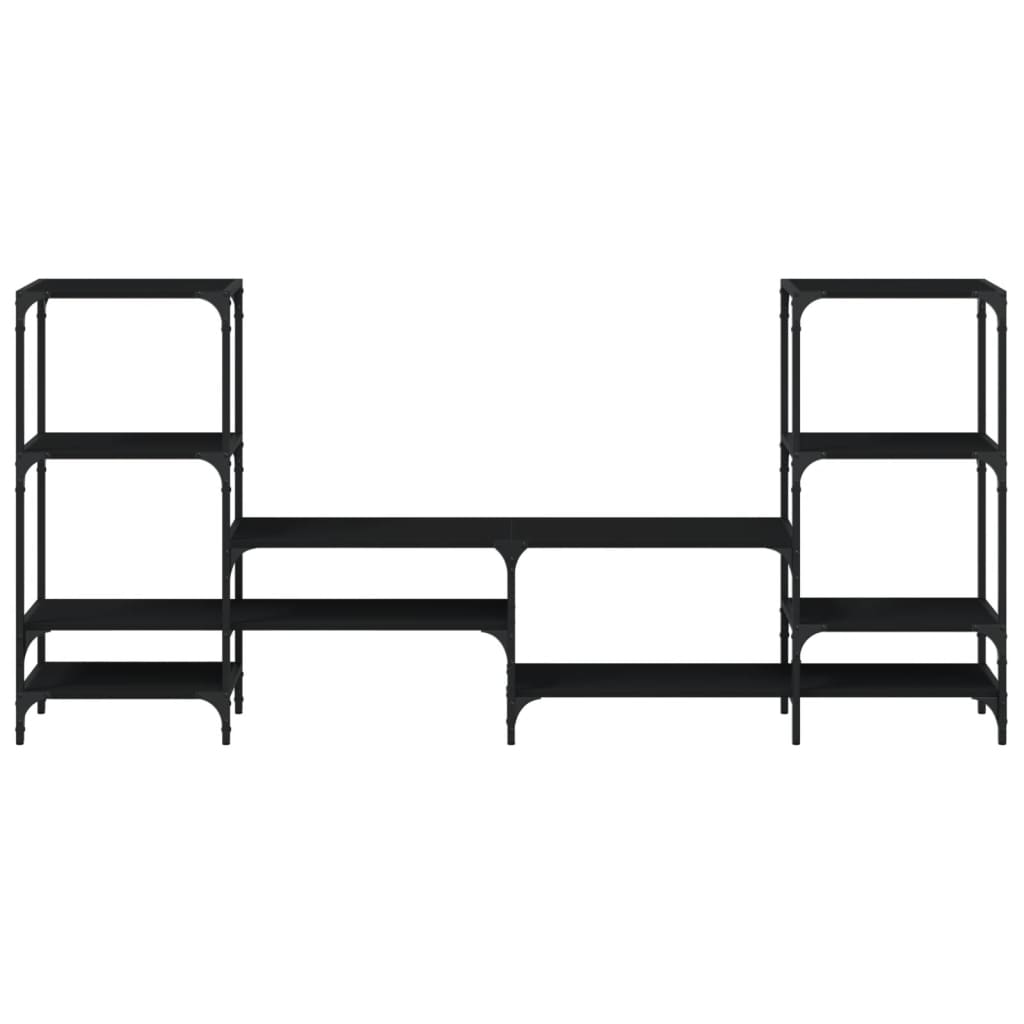 vidaXL TV-Schrank Schwarz 206,5x28,5x95 cm Holzwerkstoff - Image 5