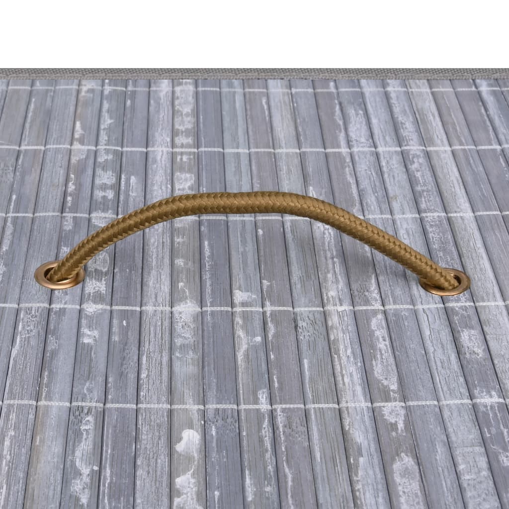 vidaXL Bambus-Wäschekorb mit 1 Fach Grau - Image 6