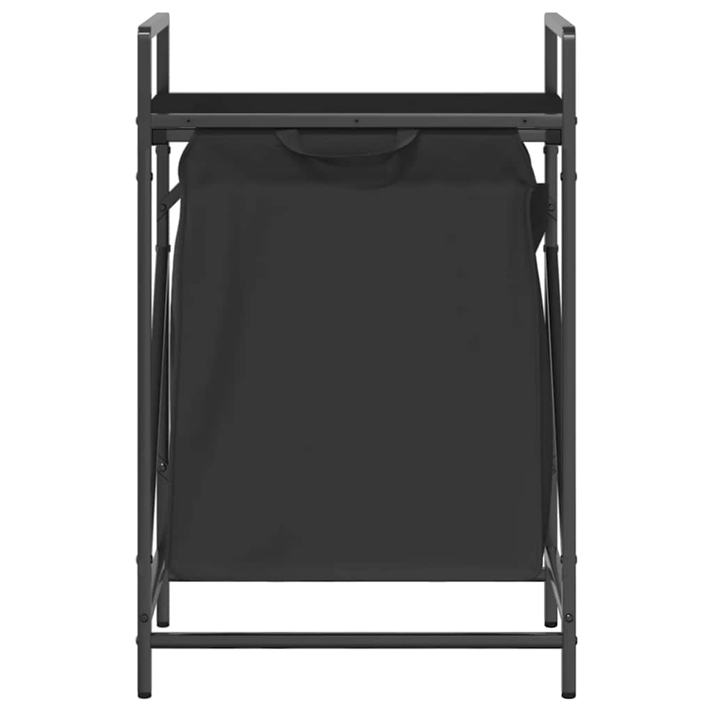 vidaXL Wäschekorb 1 Fach mit Ablage Schwarz Eichen-Optik - Image 6