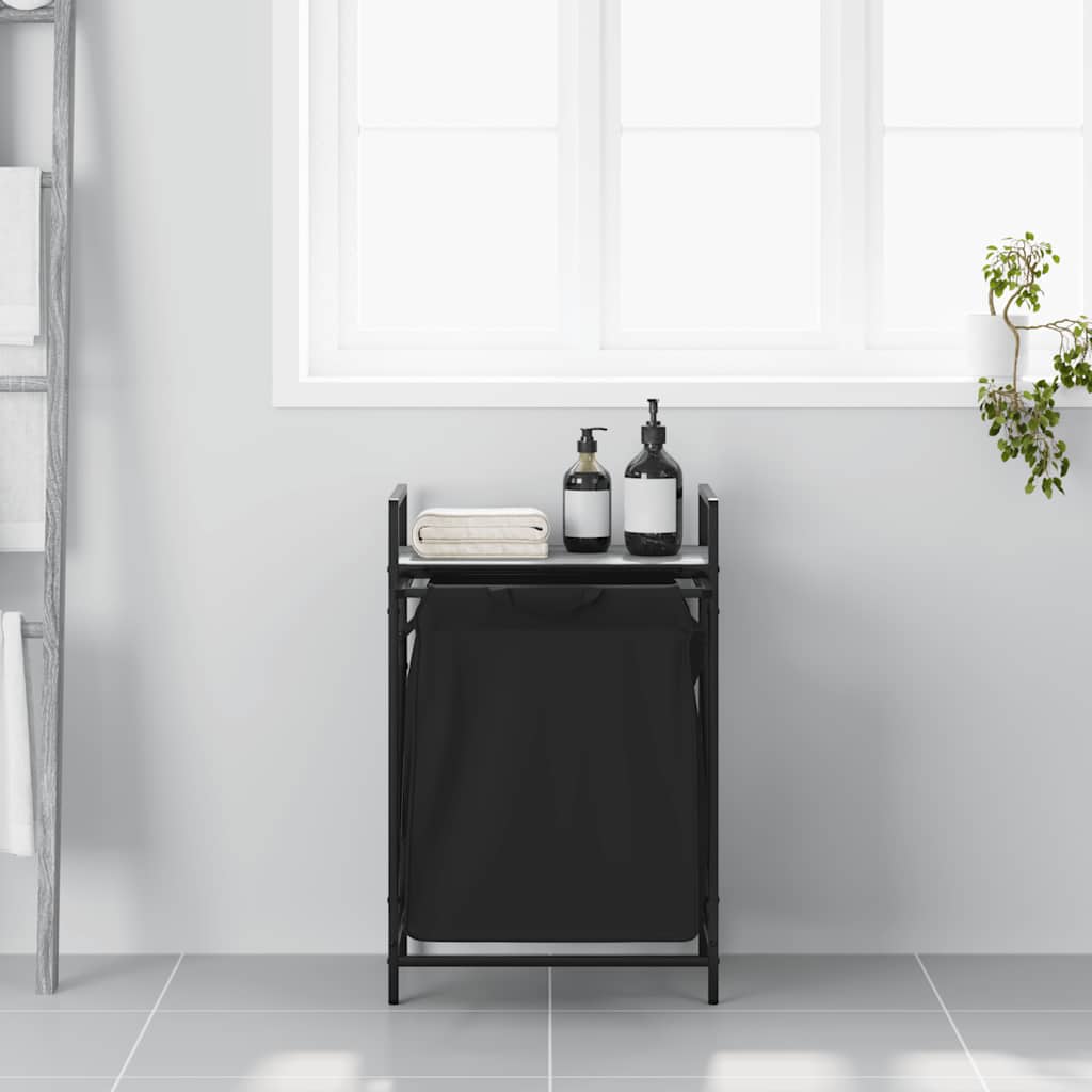 vidaXL Wäschekorb 1 Fach mit Ablage Grau Sonoma - Image 3