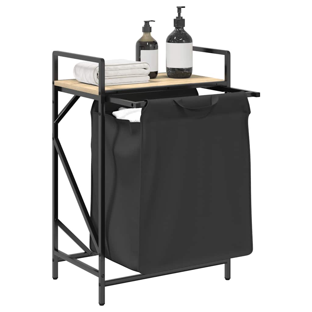 vidaXL Wäschekorb 1 Fach mit Ablage Sonoma-Eiche - Image 4