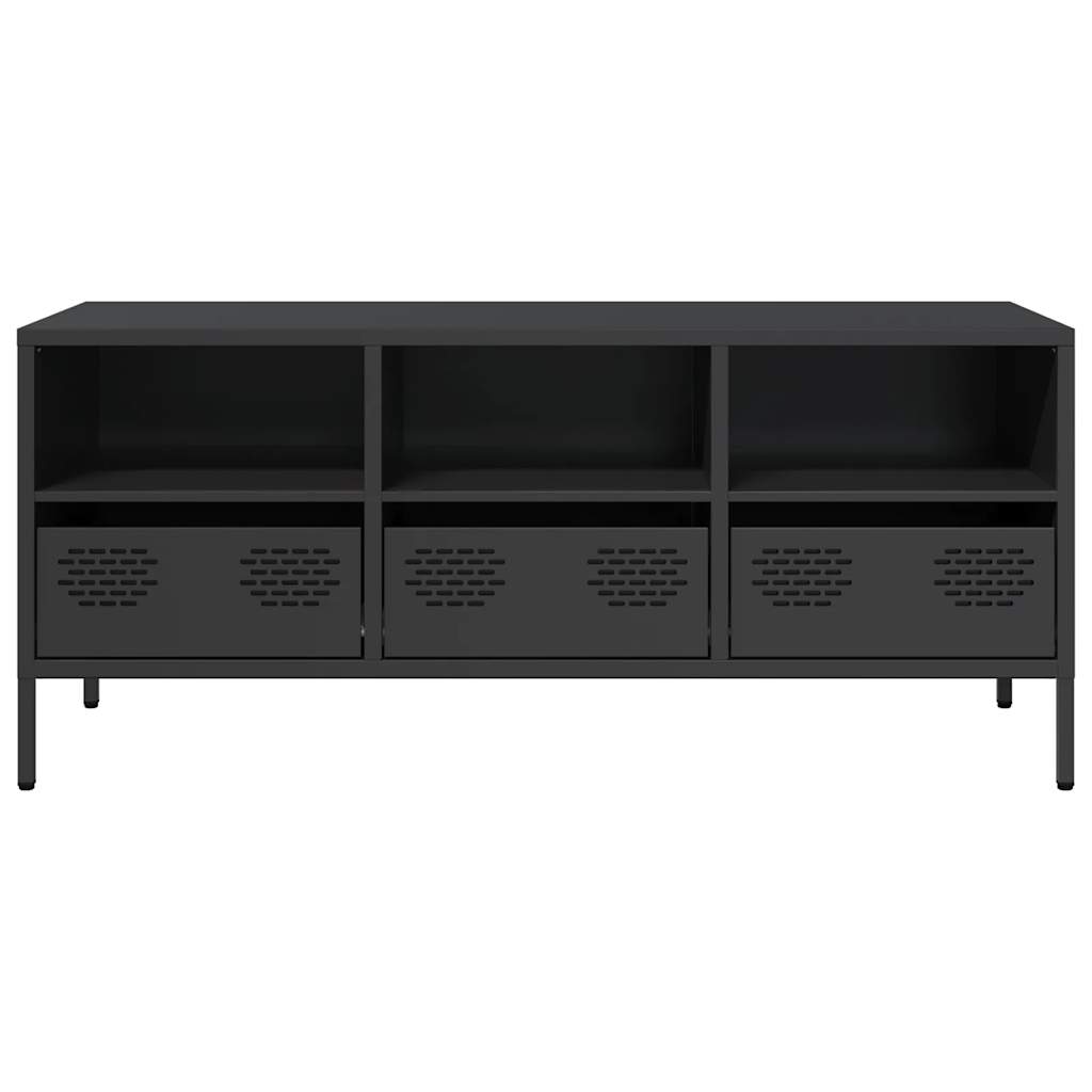 vidaXL TV-Schrank Schwarz 101,5x39x43,5 cm Kaltgewalzter Stahl - Image 4