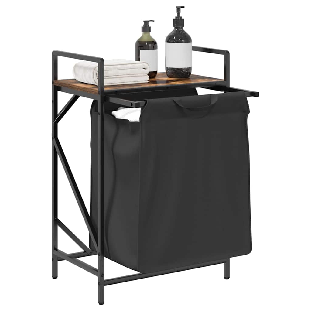 vidaXL Wäschekorb 1 Fach mit Ablage Räuchereiche - Image 4