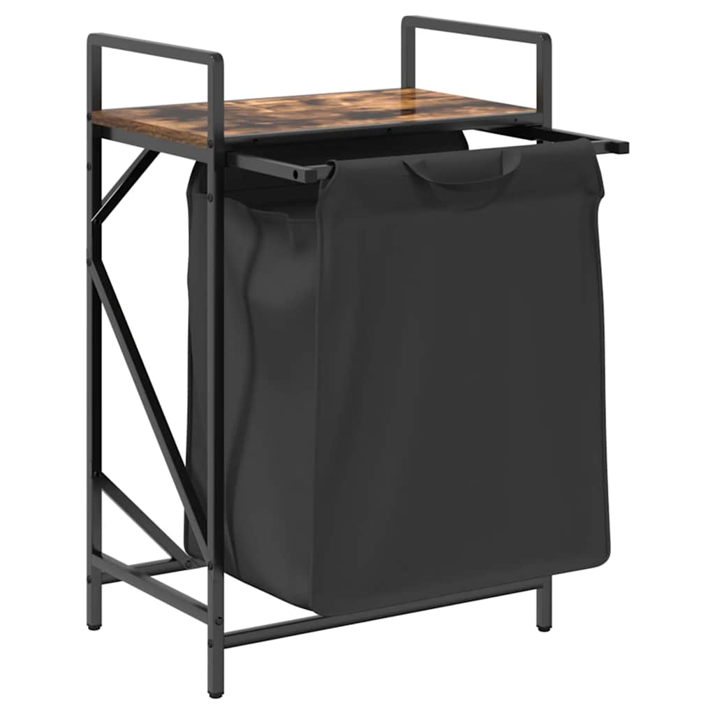 vidaXL Wäschekorb 1 Fach mit Ablage Räuchereiche - Image 5