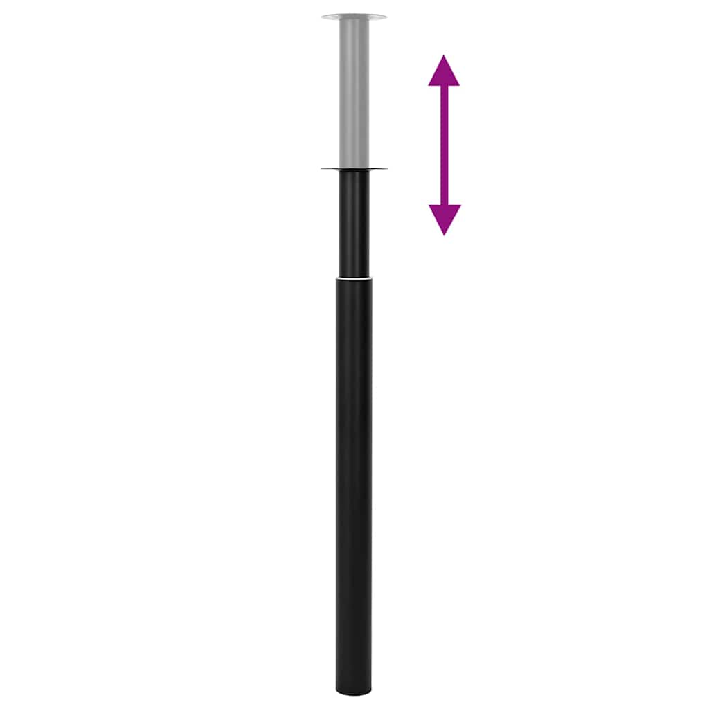 2 x Teleskopfuß Tischfuß Stützfuß Tischbein Schwarz 710 mm-1100 mm - Image 4