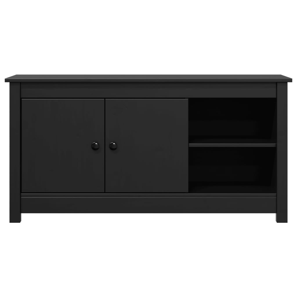 vidaXL TV-Schrank Schwarz 103x36,5x52 cm Massivholz Kiefer - Image 4