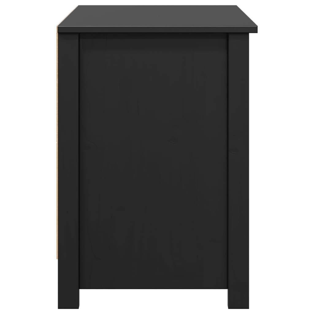 vidaXL TV-Schrank Schwarz 103x36,5x52 cm Massivholz Kiefer - Image 6