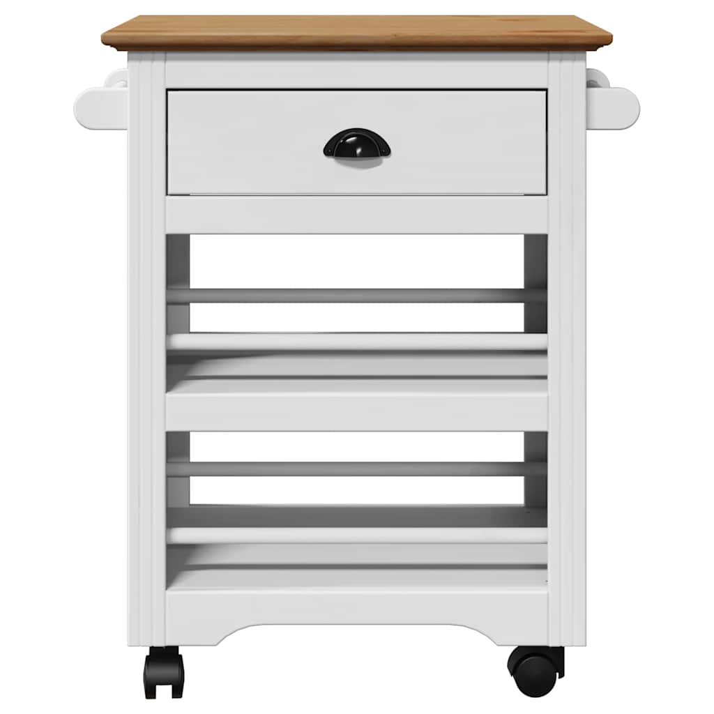 vidaXL Küchenwagen BODO Weiß und Braun 67,5x45x80 cm - Image 4