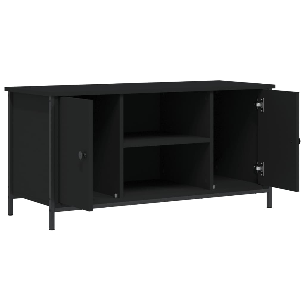 vidaXL TV-Schrank Schwarz 100x40x50 cm Holzwerkstoff - Image 5