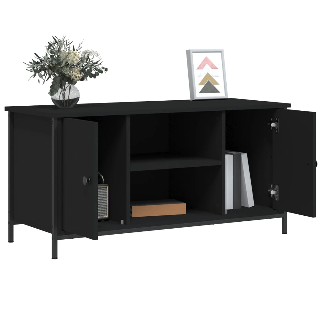 vidaXL TV-Schrank Schwarz 100x40x50 cm Holzwerkstoff - Image 4