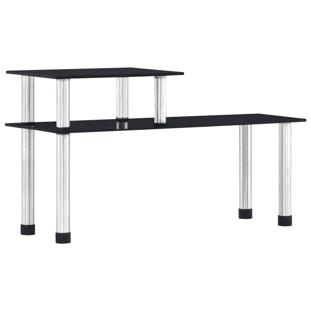 vidaXL Küchenregal Schwarz 45×16×26 cm Hartglas