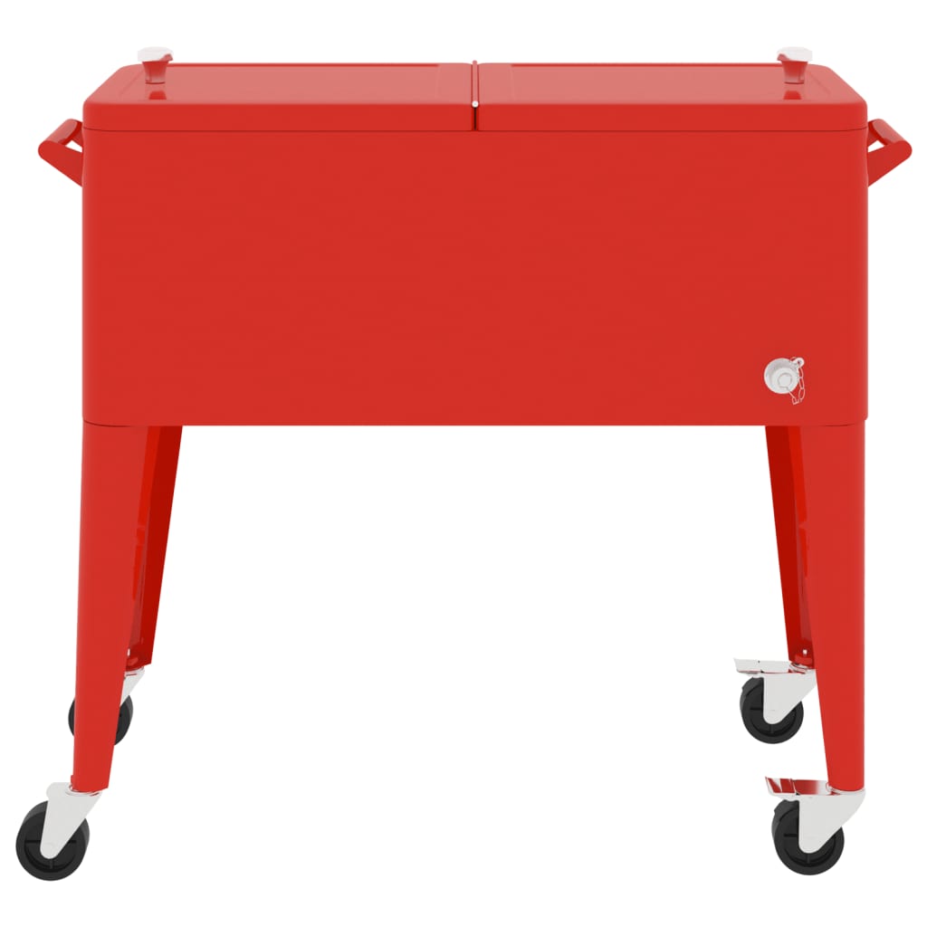 vidaXL Kühlwagen mit Rollen Rot 92x43x89 cm - Image 3