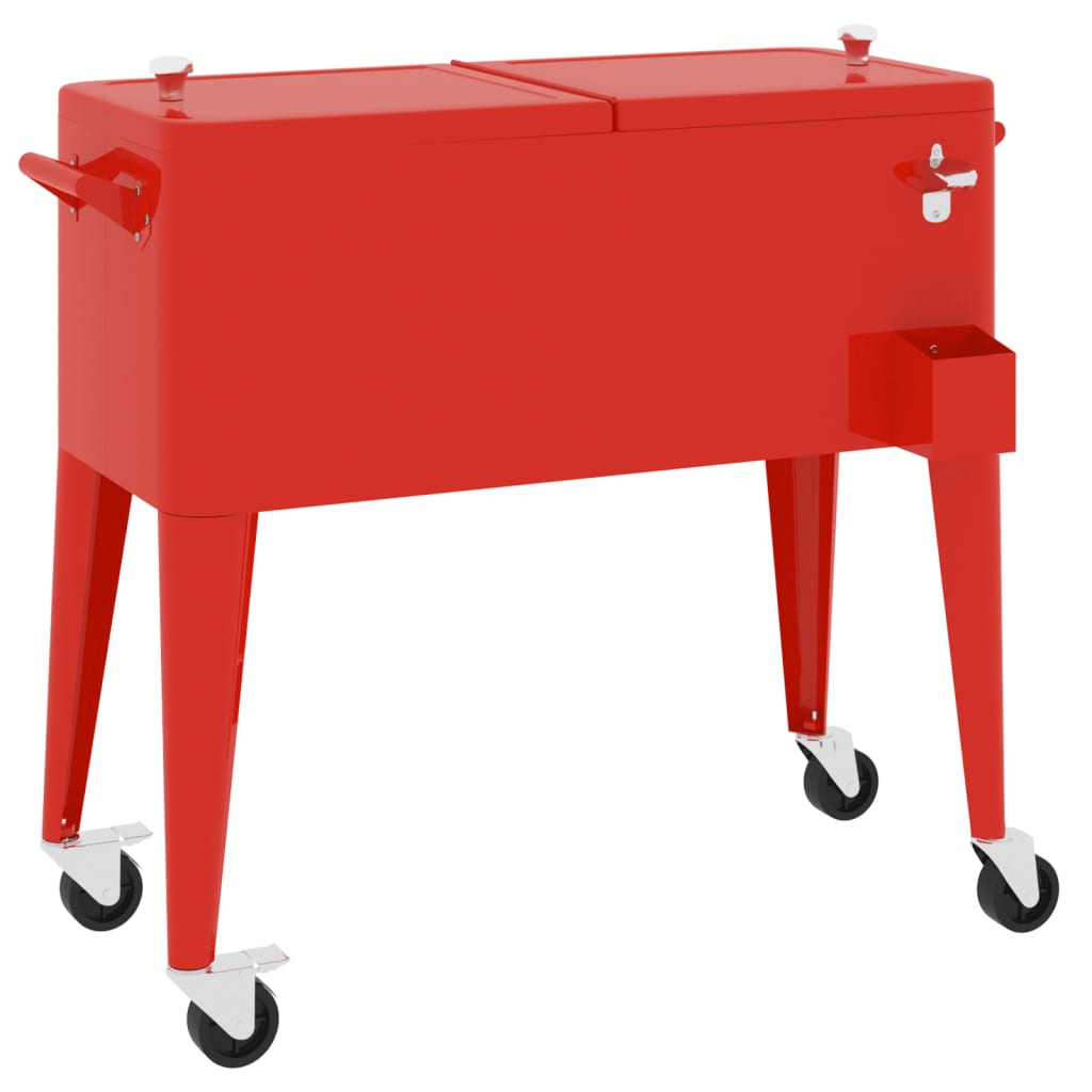 vidaXL Kühlwagen mit Rollen Rot 92x43x89 cm - Image 6