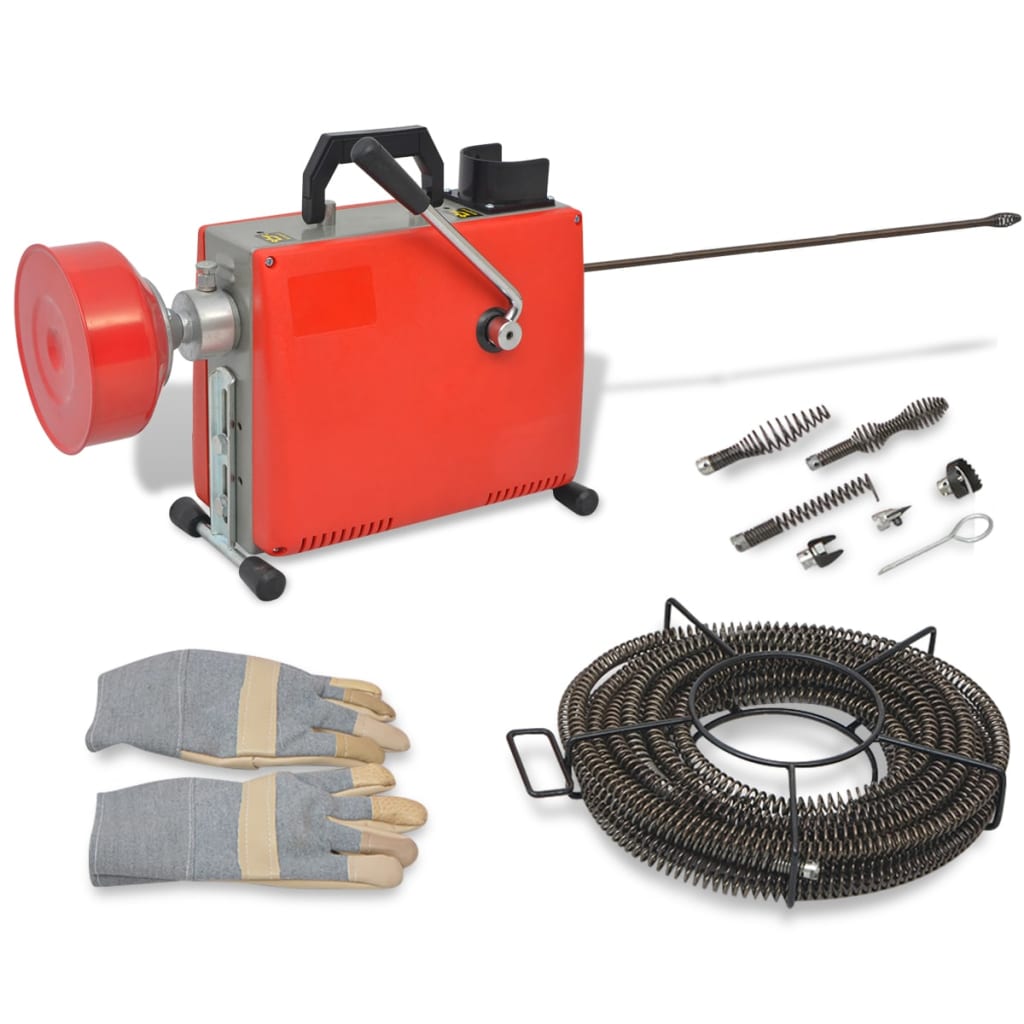 vidaXL Rohrreinigungsmaschine 250W 15mx16mm / 4,5mx9,5mm