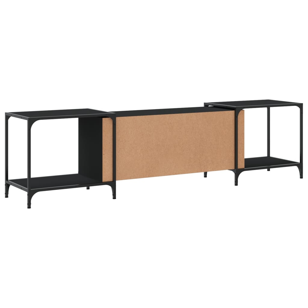 vidaXL TV-Schrank Schwarz 203x37x50 cm Holzwerkstoff - Image 6