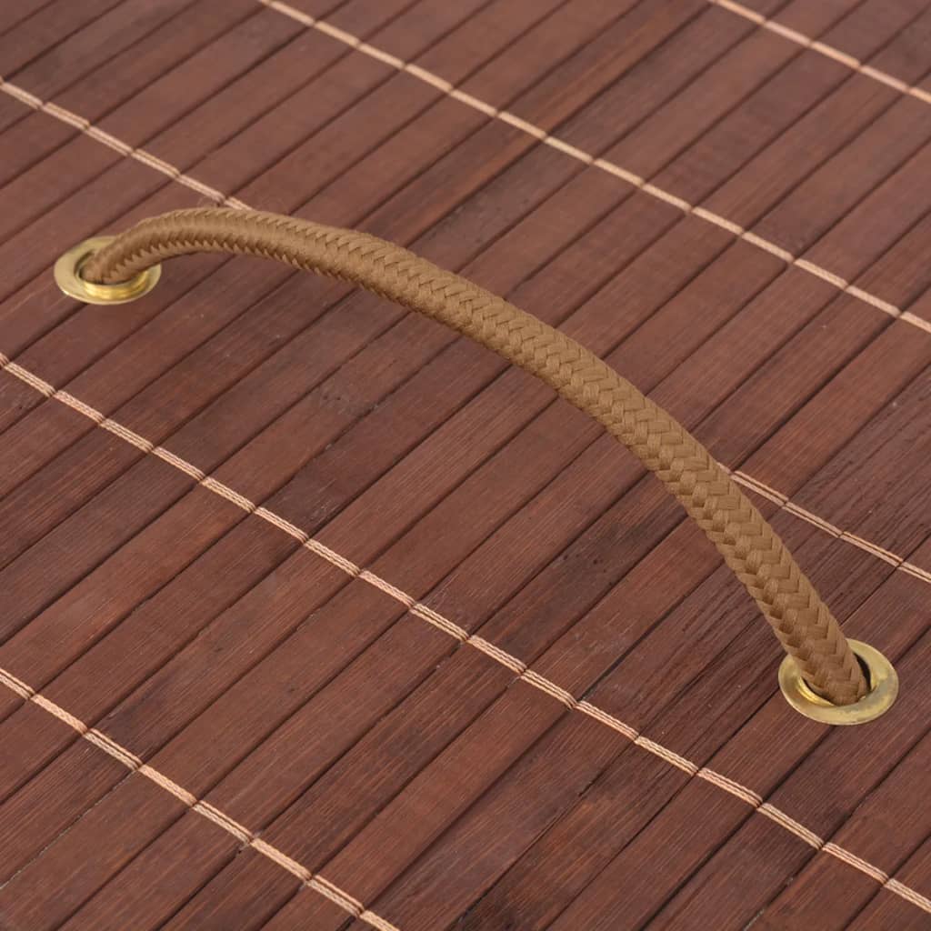 vidaXL Bambus-Wäschekorb Rechteckig Braun - Image 5