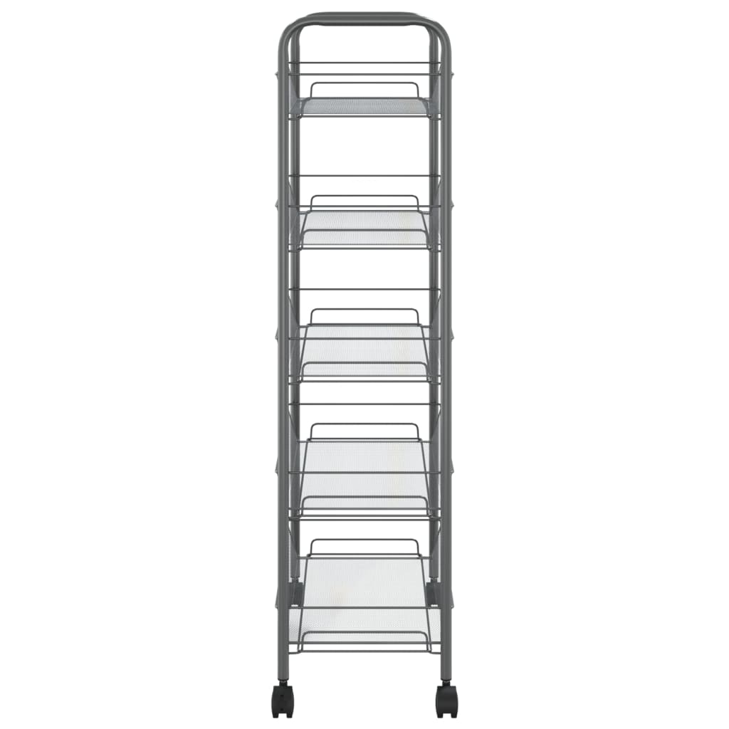 vidaXL Küchenwagen 5 Etagen Grau 46x26x105 cm Eisen - Image 4