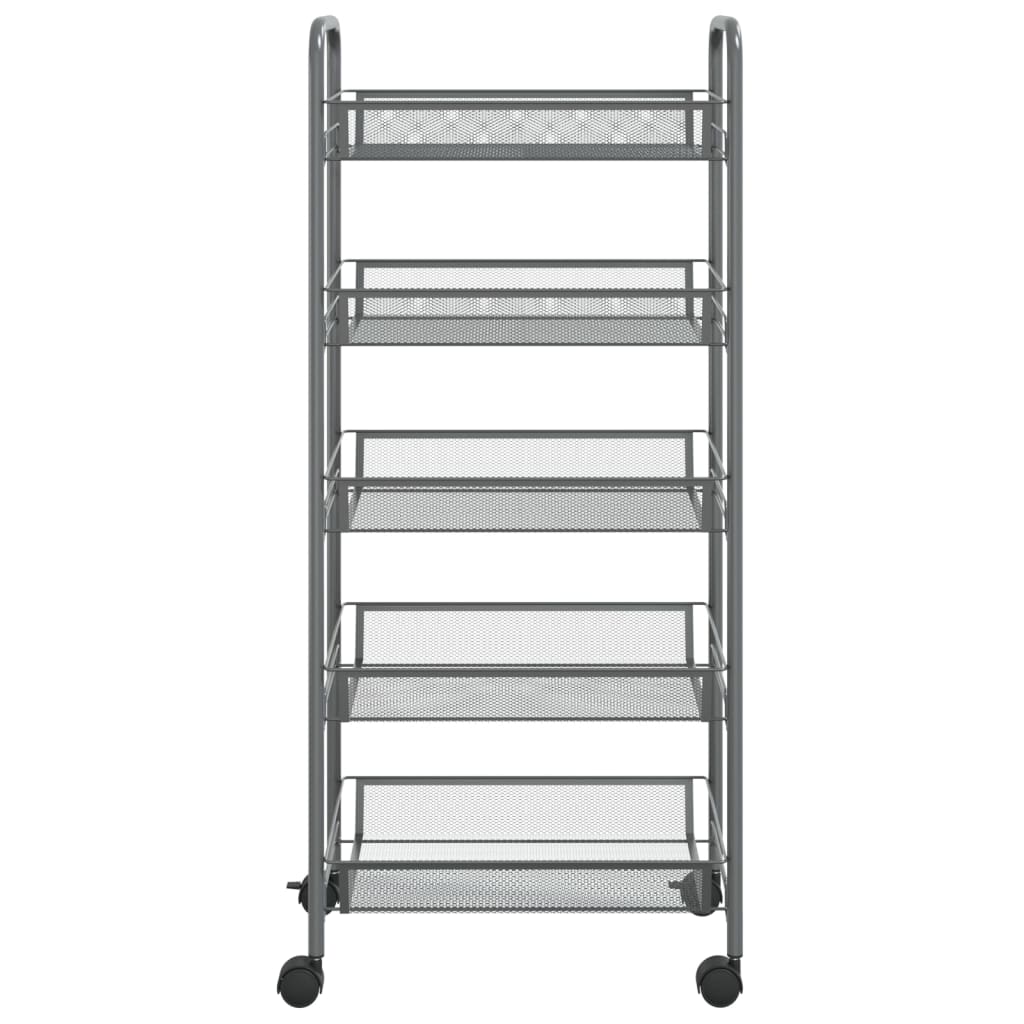 vidaXL Küchenwagen 5 Etagen Grau 46x26x105 cm Eisen - Image 3
