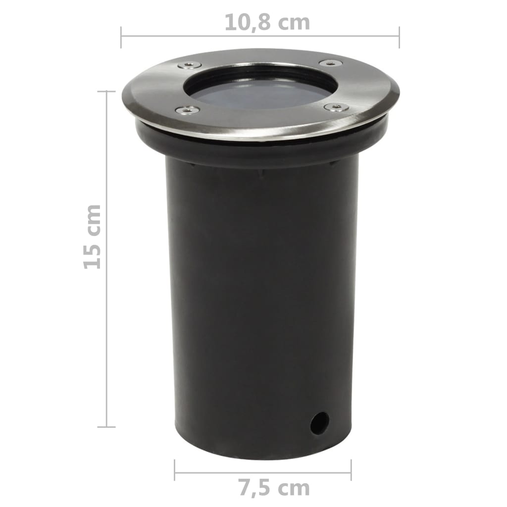 vidaXL Bodeneinbaustrahler Außen 12 Stk. Rund - Image 5