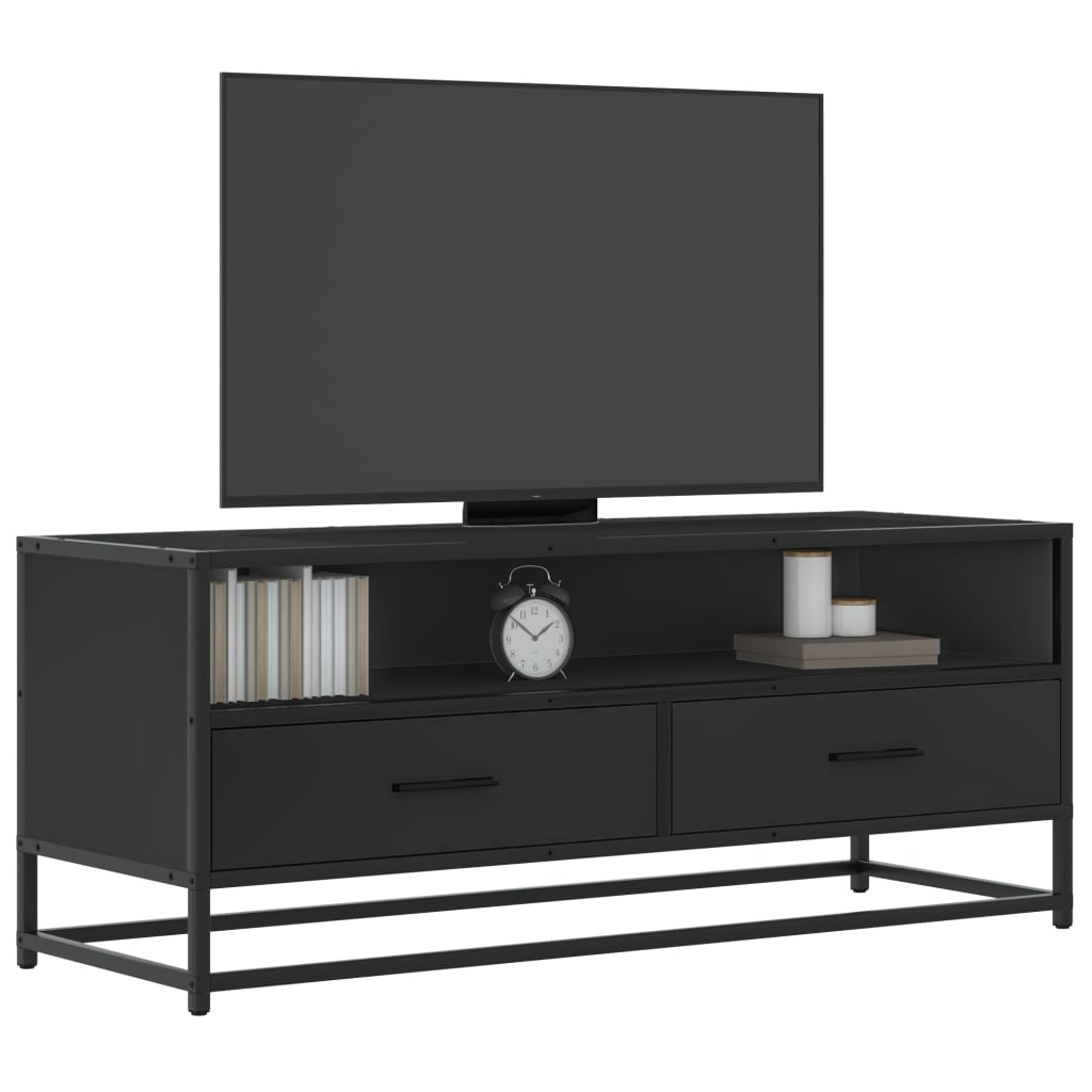 vidaXL TV-Schrank Schwarz 100x34,5x40 cm Holzwerkstoff und Metall