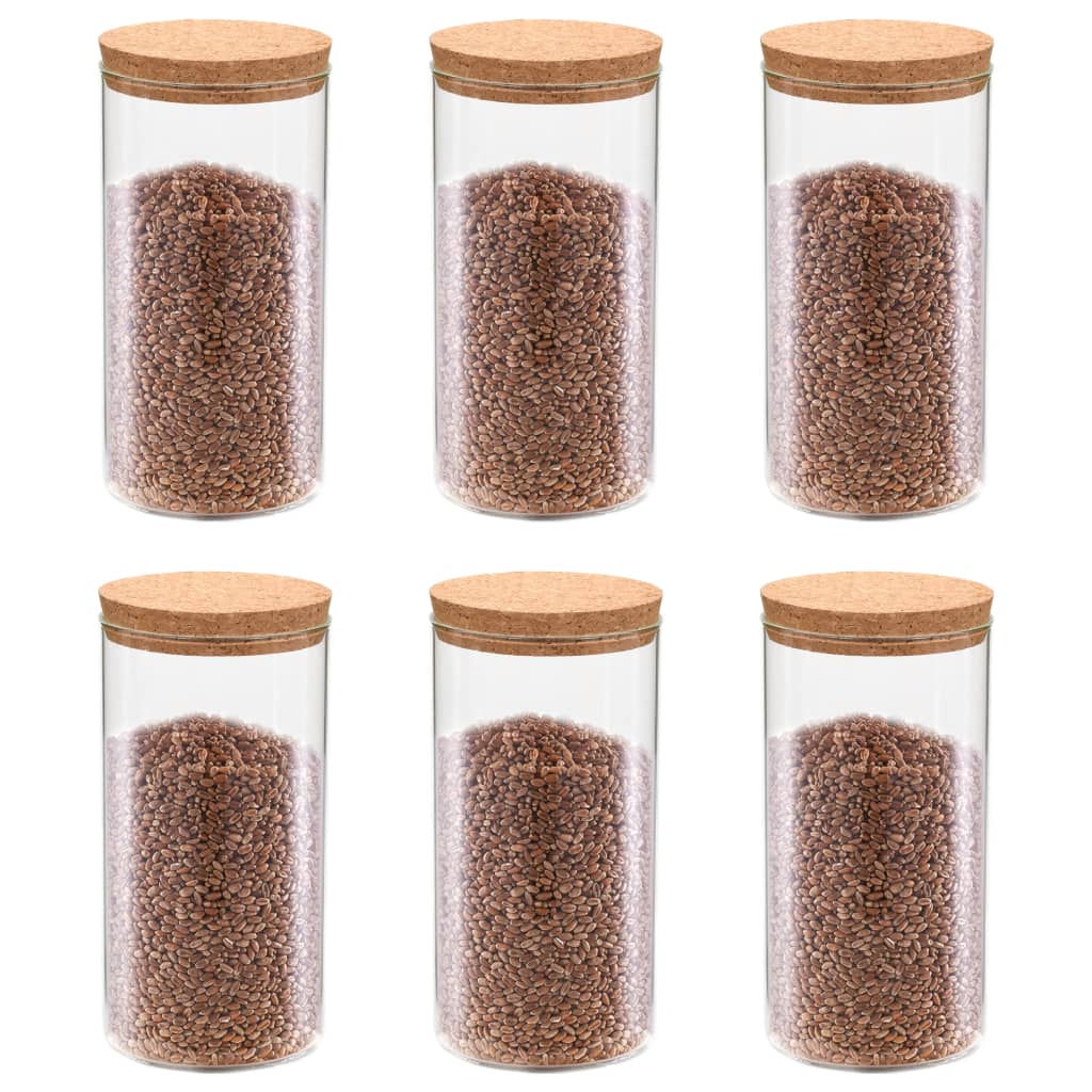 vidaXL Vorratsgläser mit Korkdeckel 6 Stk. 1400 ml