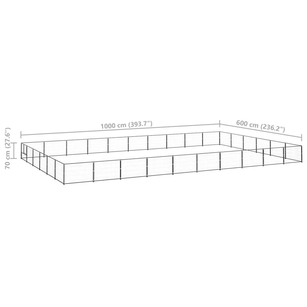 vidaXL Hundezwinger Schwarz 60 m² Stahl - Image 6