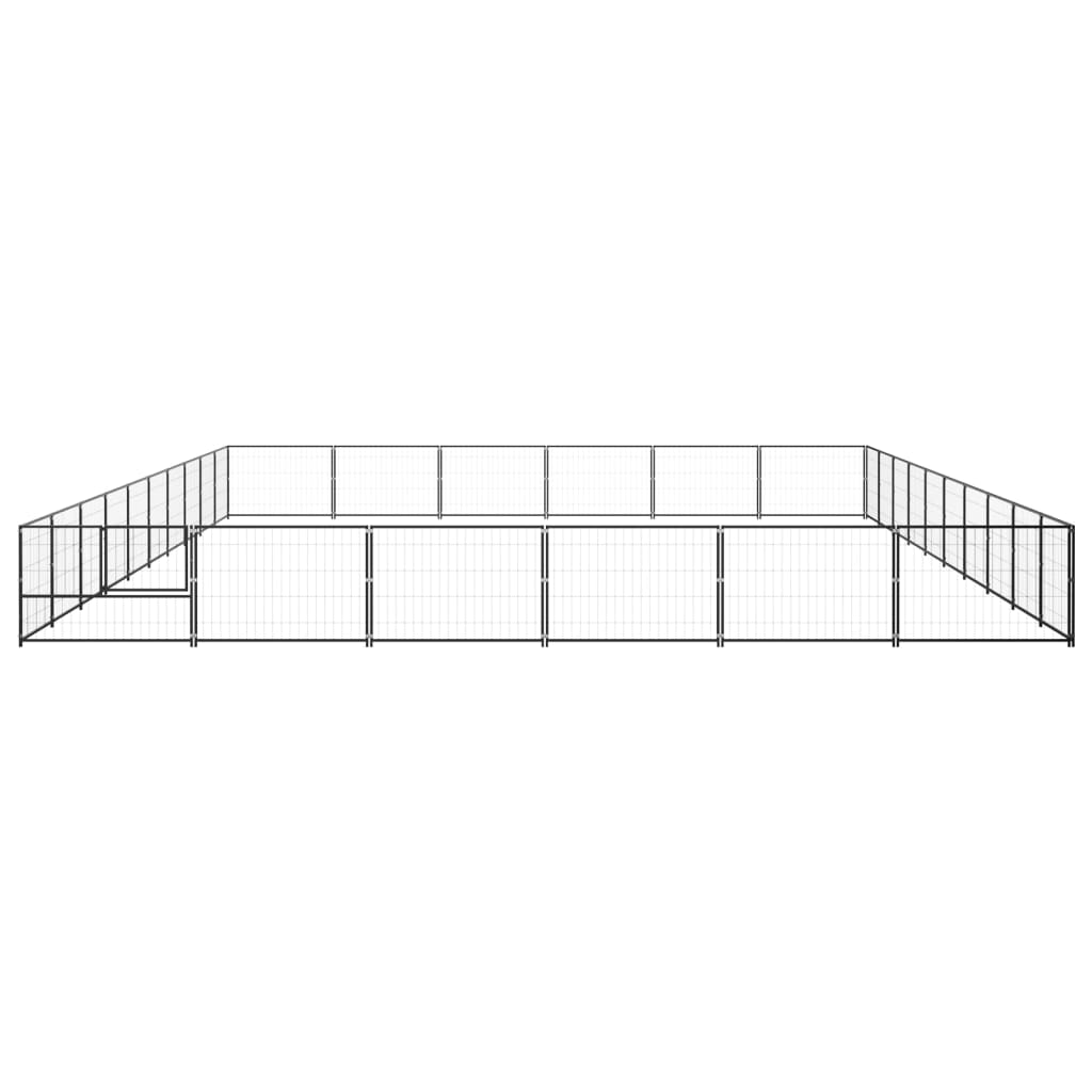 vidaXL Hundezwinger Schwarz 60 m² Stahl - Image 3