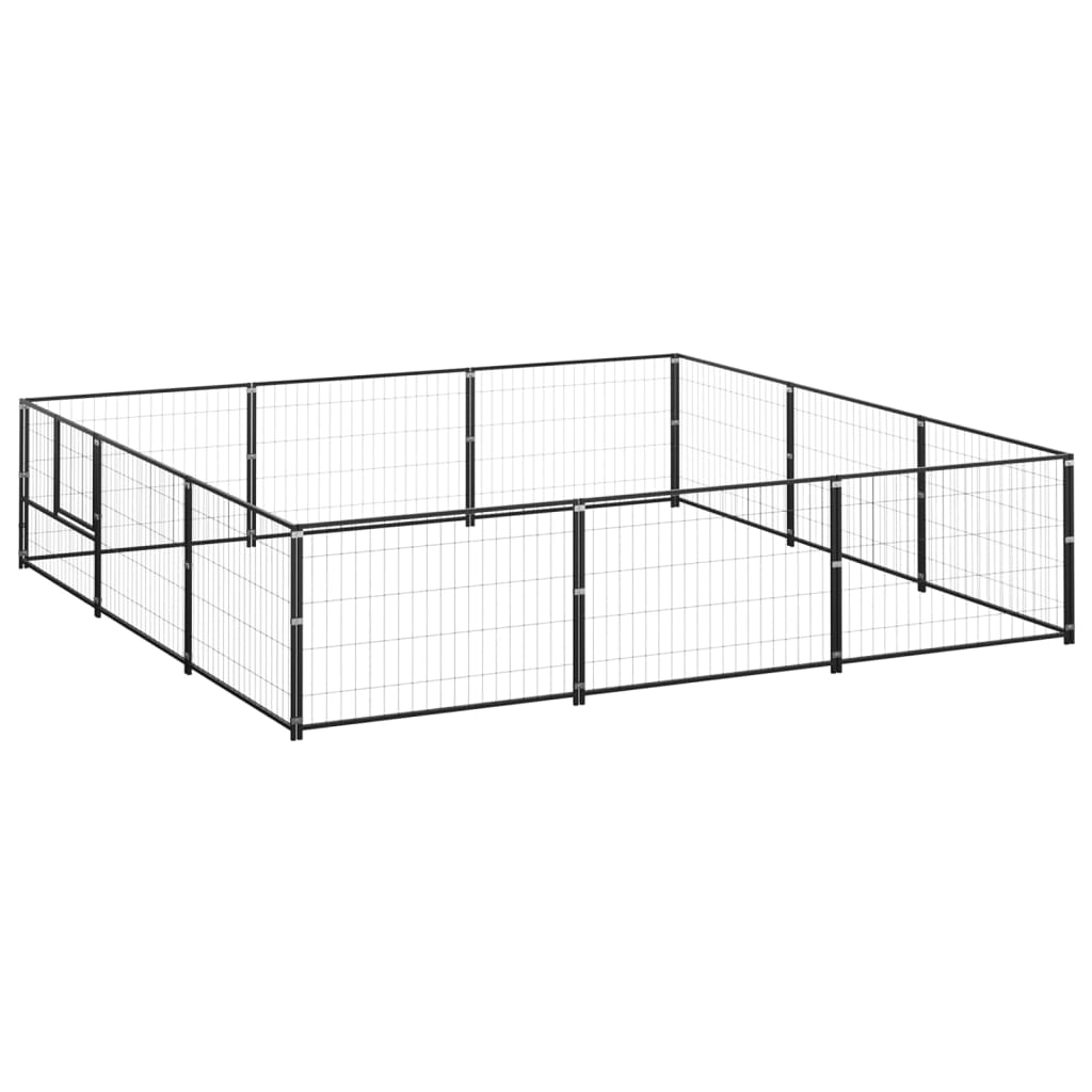 vidaXL Hundezwinger Schwarz 9 m² Stahl