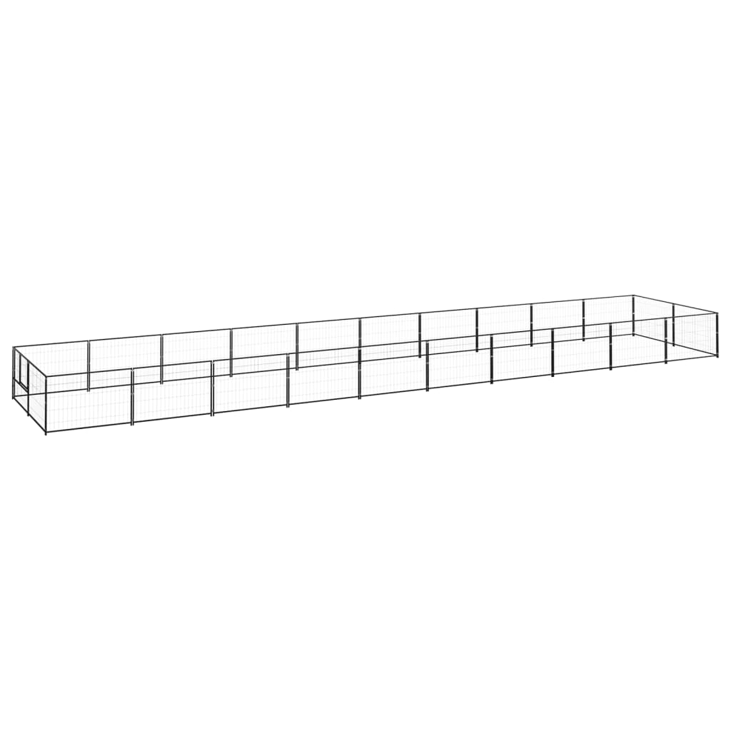 vidaXL Hundezwinger Schwarz 20 m² Stahl