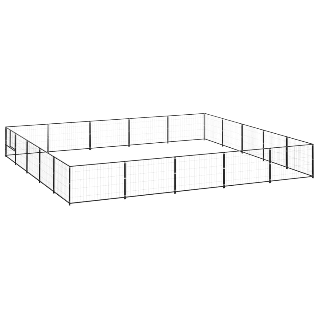 vidaXL Hundezwinger Schwarz 25 m² Stahl