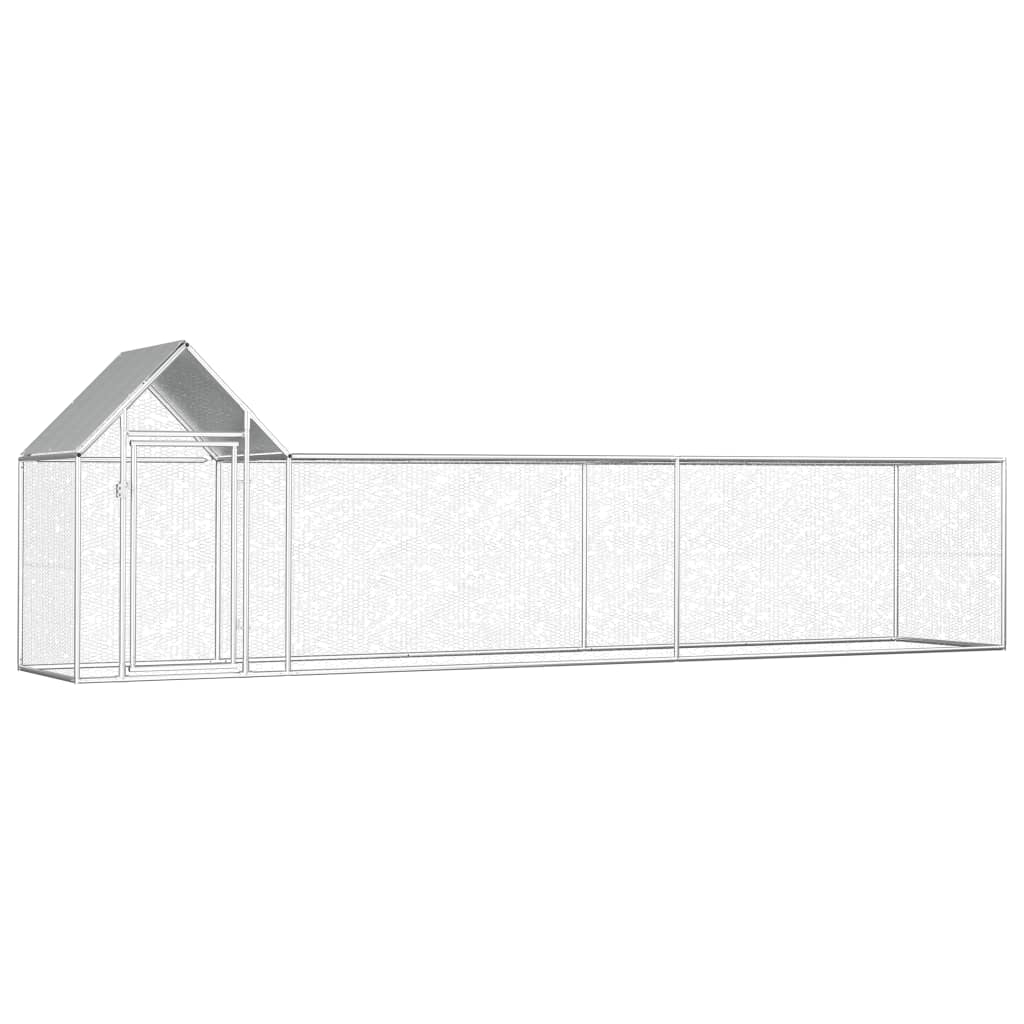 vidaXL Hühnerstall 5x1x1,5 m Verzinkter Stahl