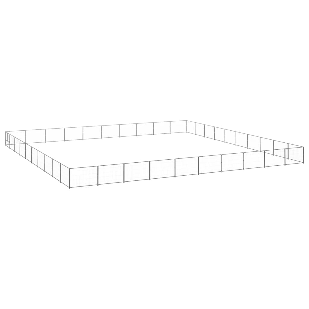 vidaXL Hundezwinger Silbern 100 m² Stahl