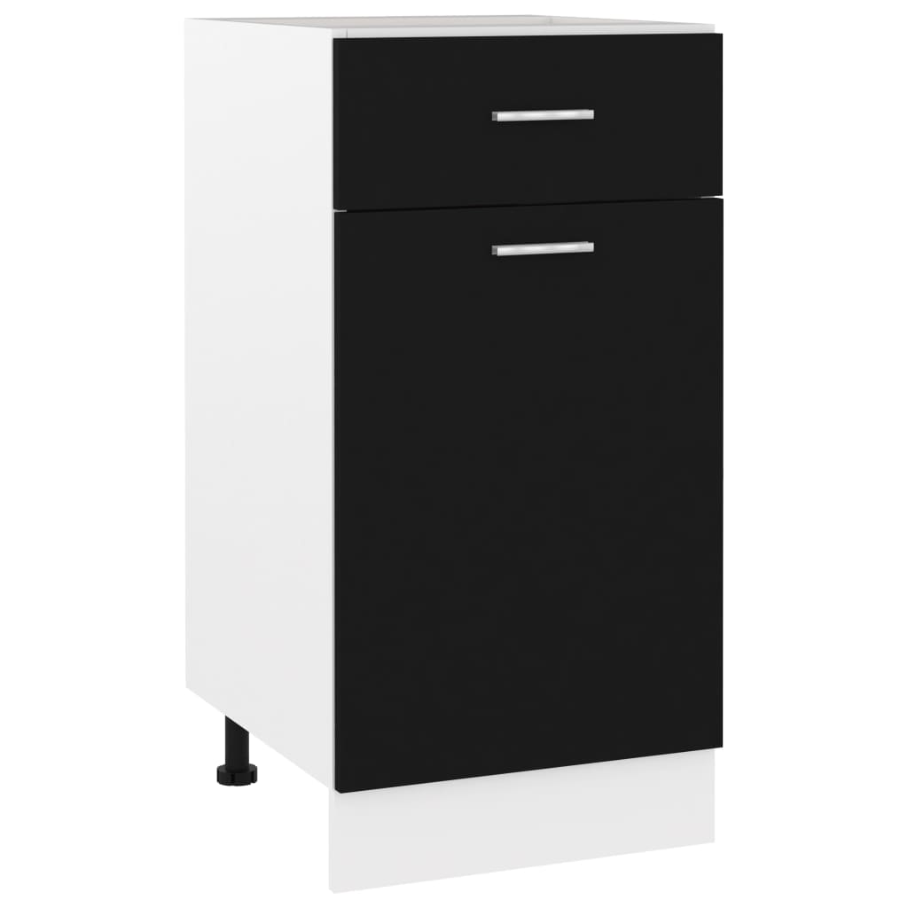 vidaXL Schubunterschrank Lyon Schwarz 40x46x81,5 cm Holzwerkstoff