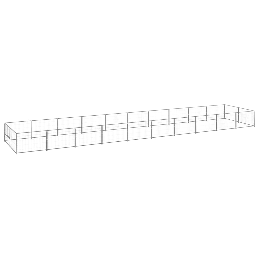 vidaXL Hundezwinger Silbern 20 m² Stahl