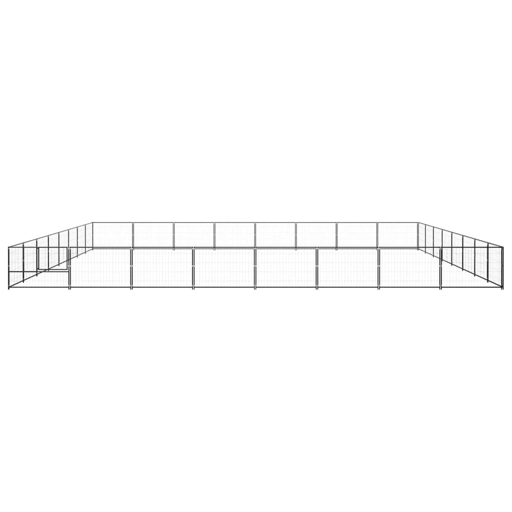 vidaXL Hundezwinger Schwarz 64 m² Stahl - Image 3