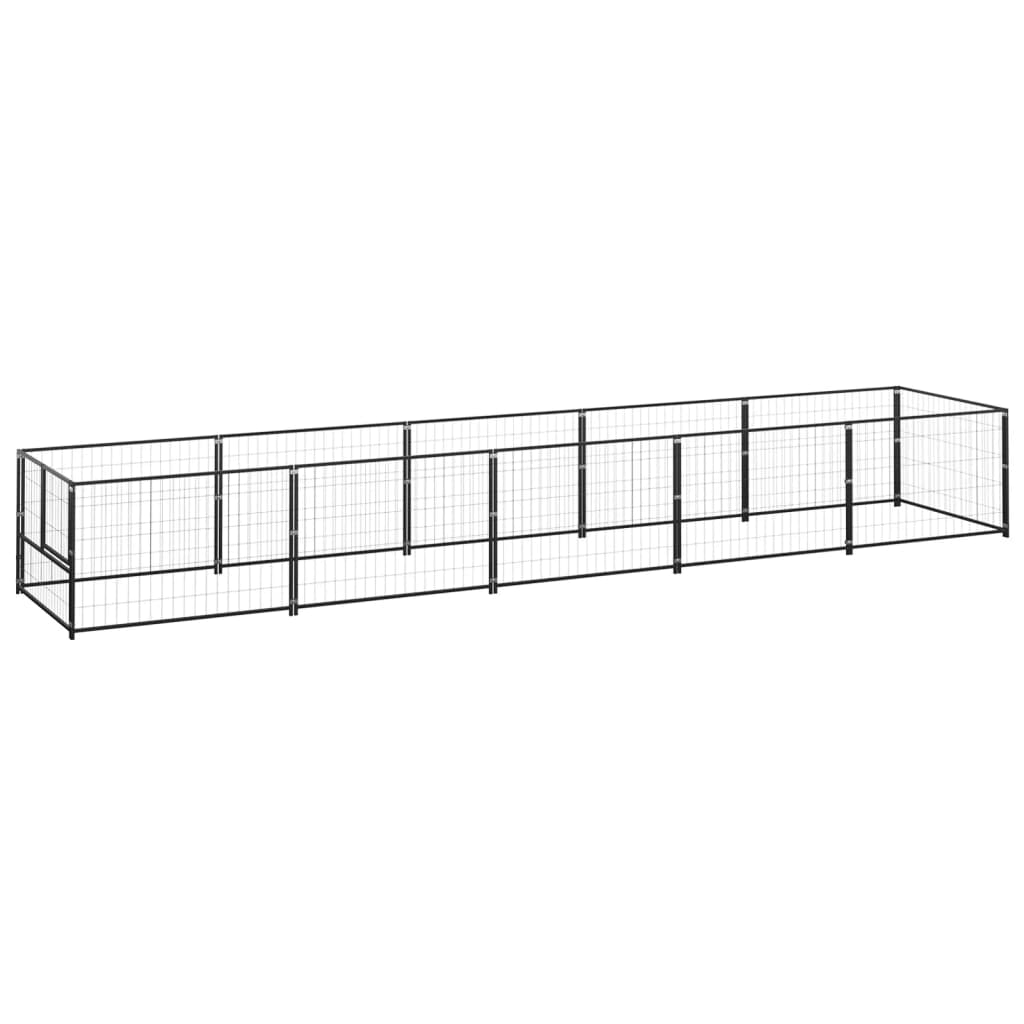 vidaXL Hundezwinger Schwarz 5 m² Stahl