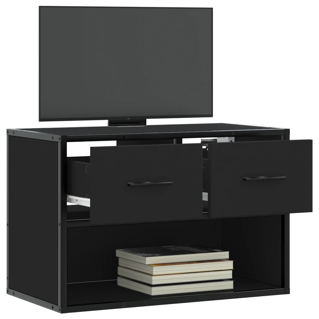vidaXL TV-Schrank Schwarz 60x31x39,5 cm Holzwerkstoff und Metall - Image 3