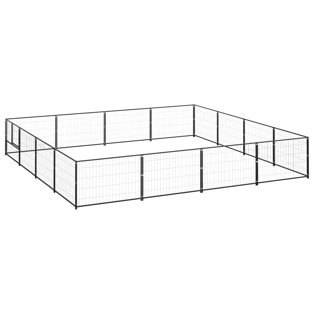 vidaXL Hundezwinger Schwarz 16 m² Stahl
