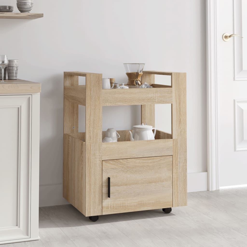 vidaXL Küchenwagen Sonoma-Eiche 60x45x80 cm Holzwerkstoff